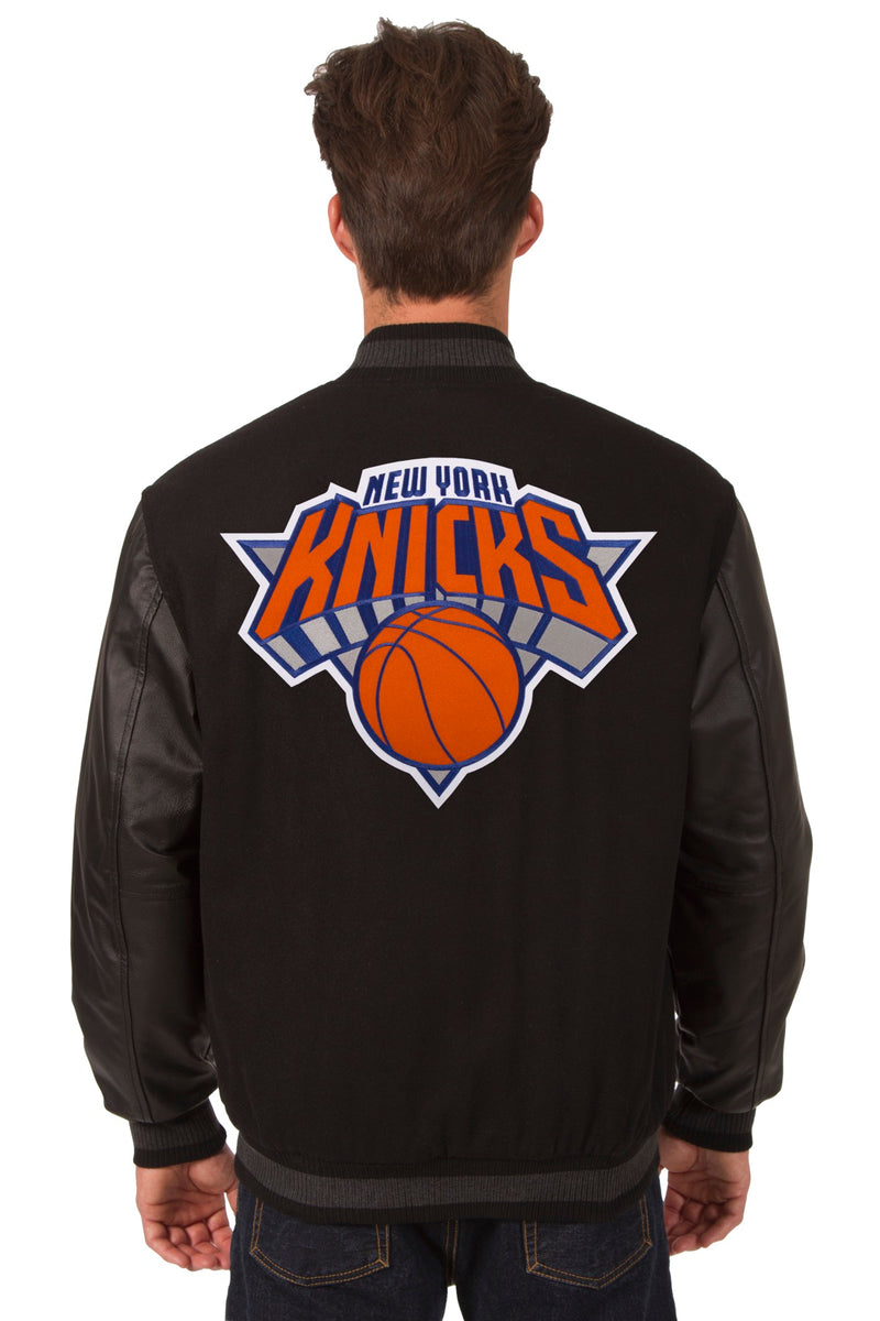 New York Knicks Reversible Wool and Leather Jacket – JH Design Group