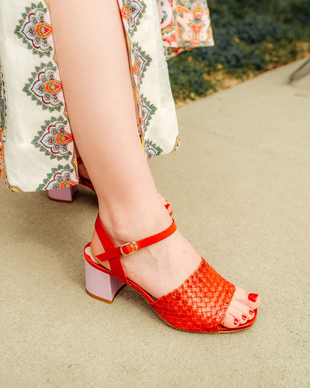 scarlet red heels