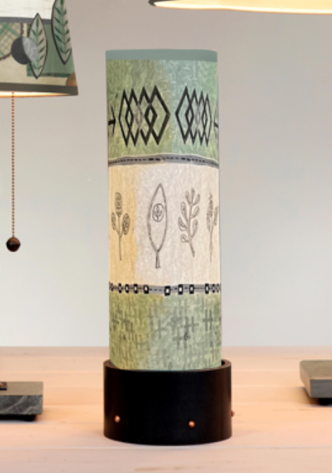 Luminaire Accent Lamp with Woven in Sprig in Sage