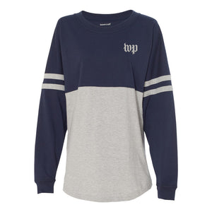Navy and Grey spirit jersey with WP logo on front