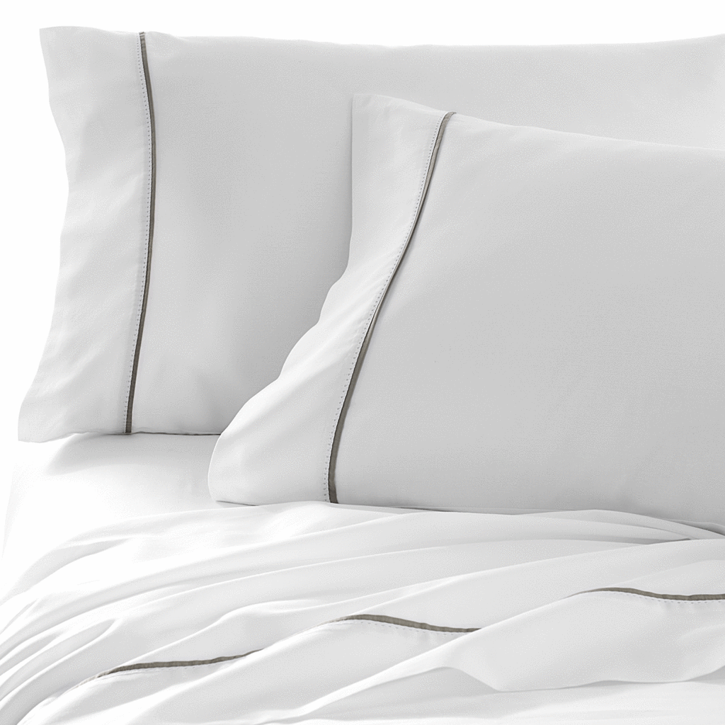 Organic, fair trade, sustainably-sourced Italian Hemstitch sheets and pillow cases from Under the Canopy