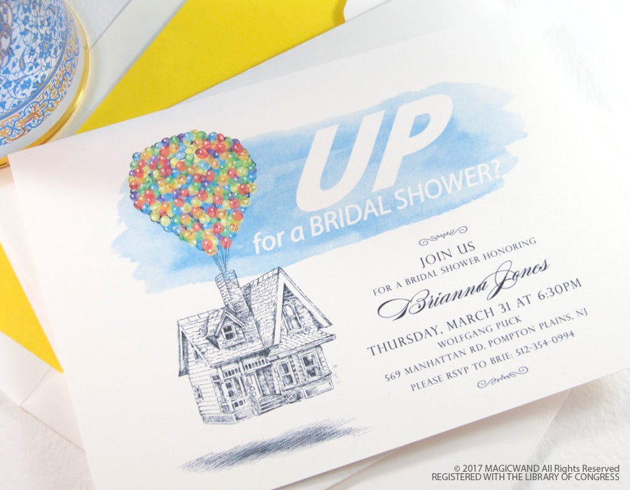 Up Bridal Shower Invitations Fairytale Wedding Disney Bridal