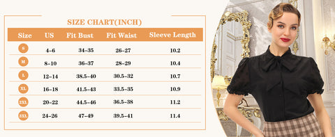 Belle Poque Shirt Sizes Chart