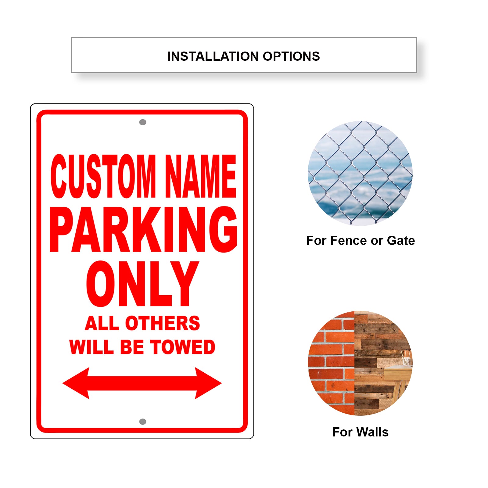 Custom Name Parking Only All Others Will Be Towed | Aluminum Sign ...