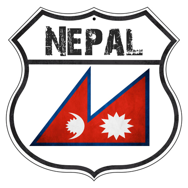 Country Of Nepal Flag | Metal Shield Sign - Sign Fever