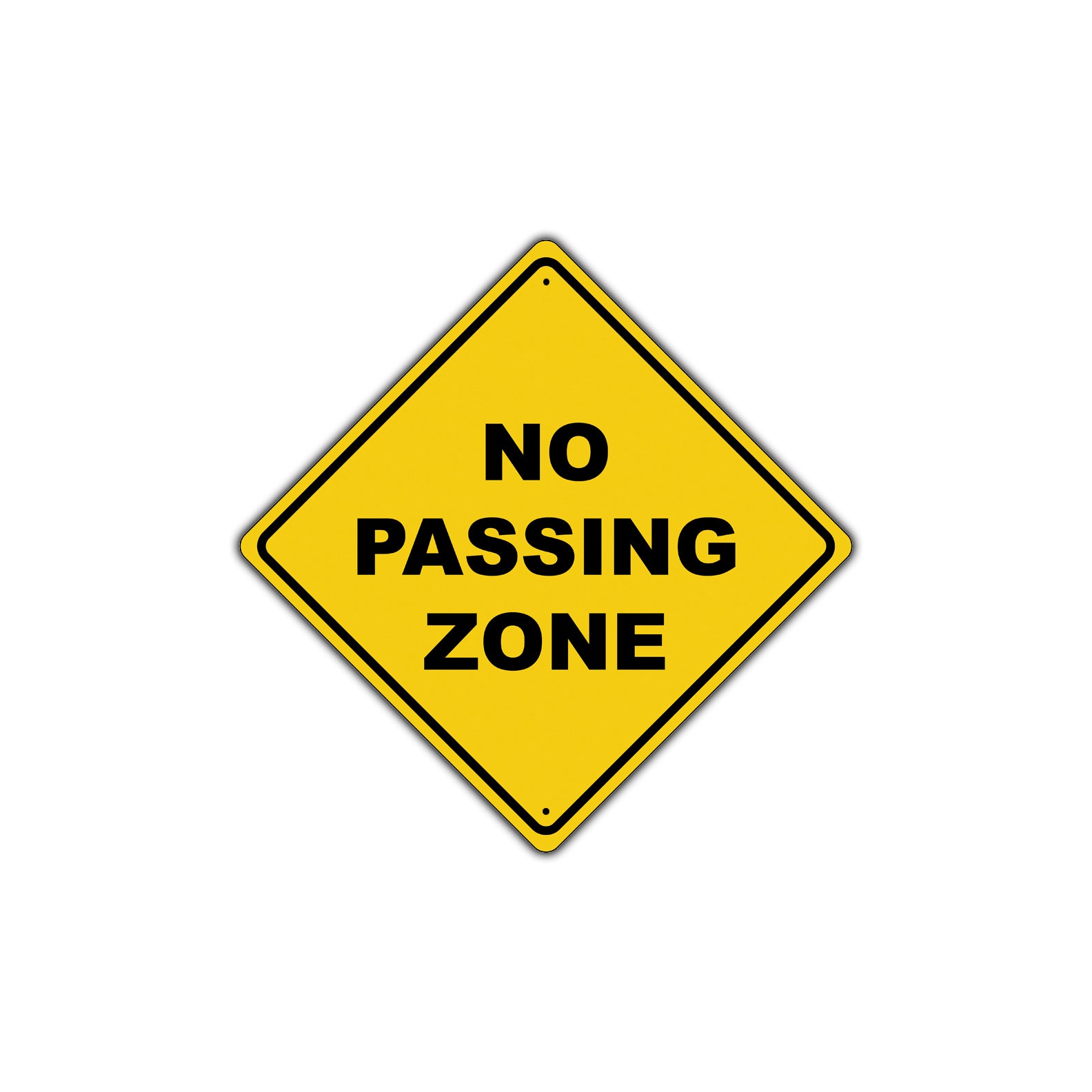 equilateral triangle in no passing zone sign