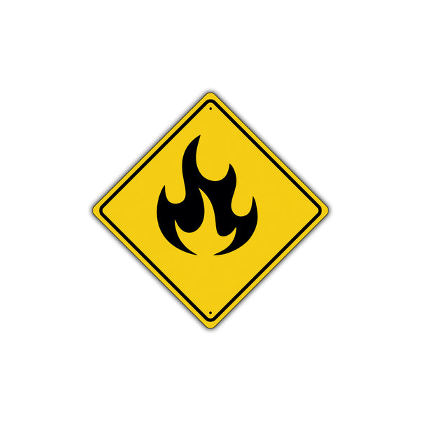 Danger Fire Flame | Diamond Sign - Sign Fever