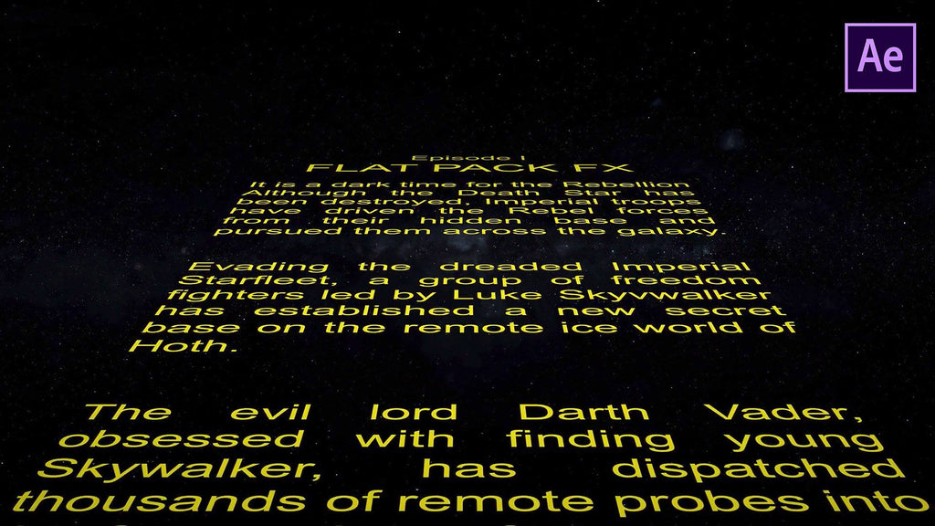 Flat Pack FX - Star Wars Title Crawl After Effects Template