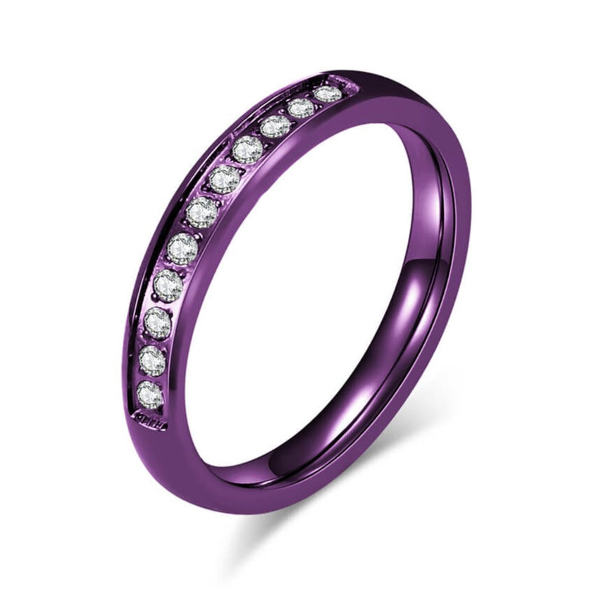 Purple Promise Ring for Her Engagement Wedding Ring Anniversary Gifts ...