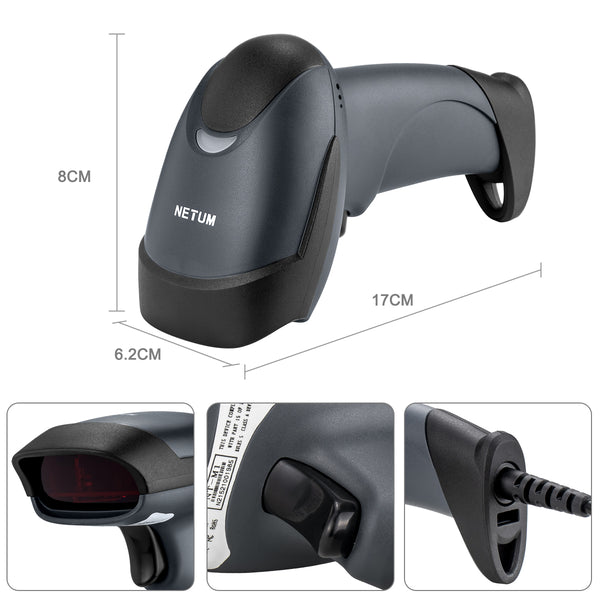 Netum Usb Laser Barcode Scanner Wired Handheld Bar Code Scanner Reader 8089