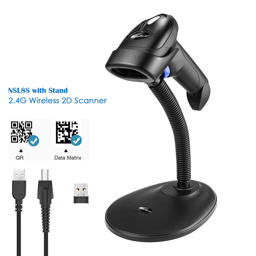 Netumscan L8S Wireless Qr Barcode Scanner, 2.4G Wireless Usb Automatic –  Netum