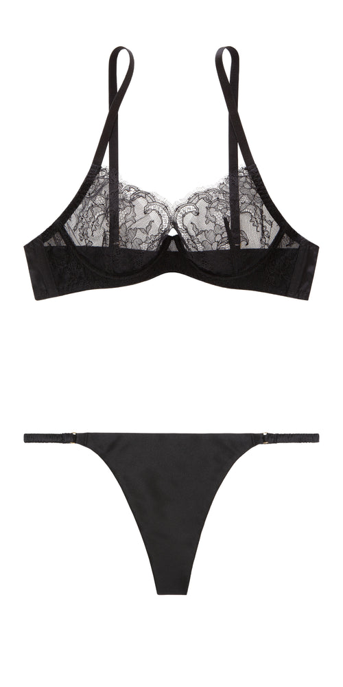 ** Limited Edition** Sandra silk satin and French Chantilly lace bra ...