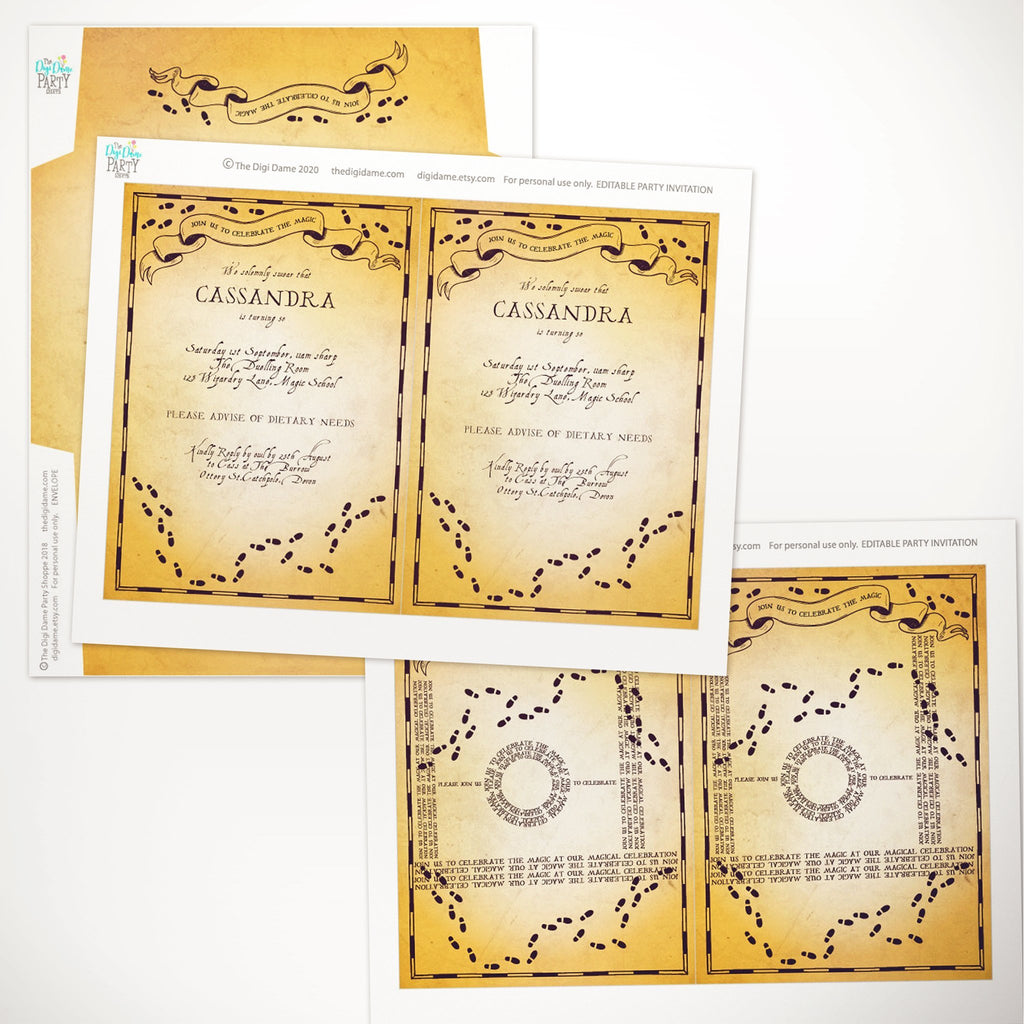 Wizard Magical Map Party  Invitation