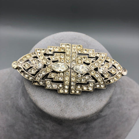 Convertibel brooch with dress clips before restoration