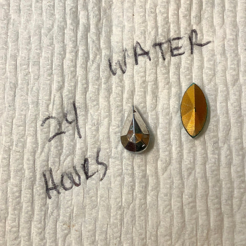 24 hours in water rhinestone test