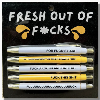 FRESH OUT OF FUCKS PEN SET, Full Circle Gifts & Goods