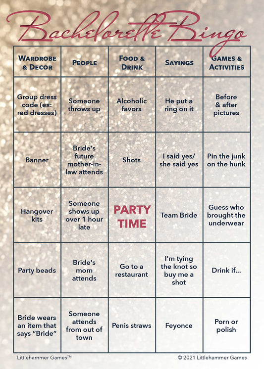 Bachelorette Bingo - Black and Gold Polka Dot Printable Game Cards