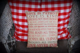 Valentines day wedding gift Love is patient Corinthians 13:4 sign message