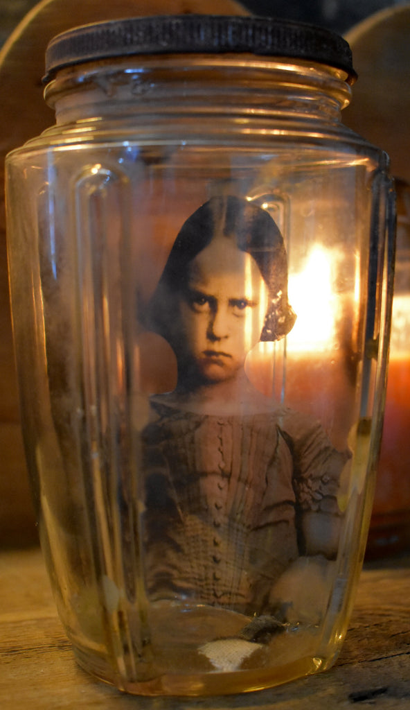 Evil little girl spirit in a bottle comes with attitude antique primit ...