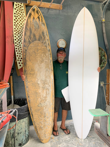 Bill Stewart new custom hand-shaped surfboard remake of old surfboard