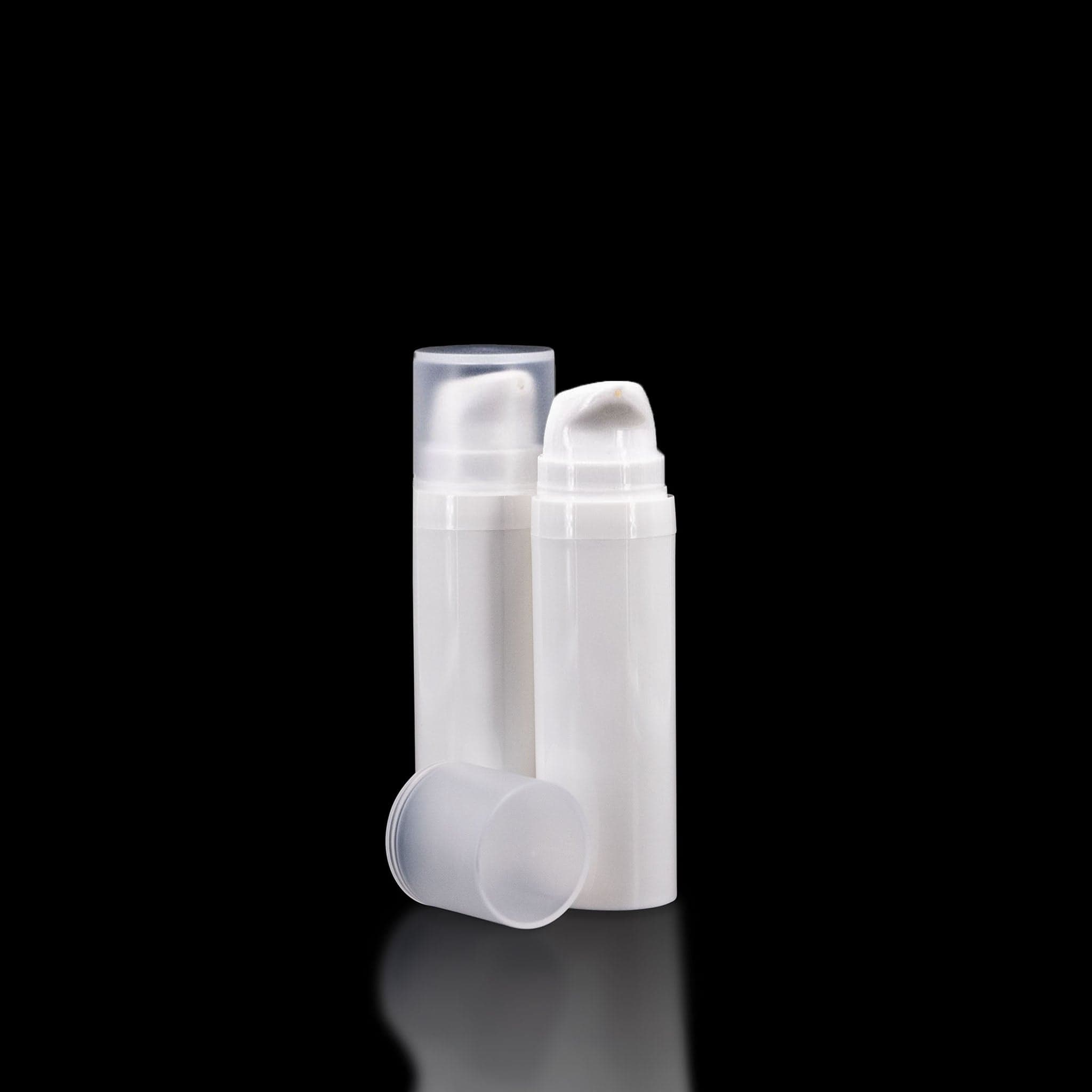 Pure 15 ML White PP Airless Bottle with Frosted Cap - Cosmetic Packaging Now product image