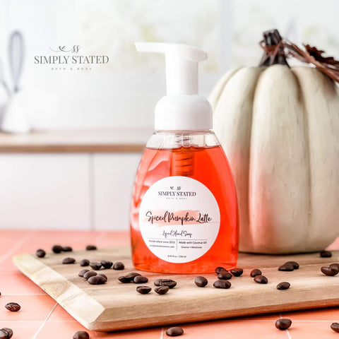 Simply Stated Bath and Body Coffee Break Collection Spiced Pumpkin Latte Foaming Hand Soap Liquid Soap
