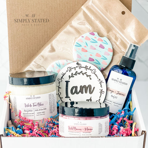 Self-Care Box for Moms that focuses on downtime and mindful minutes