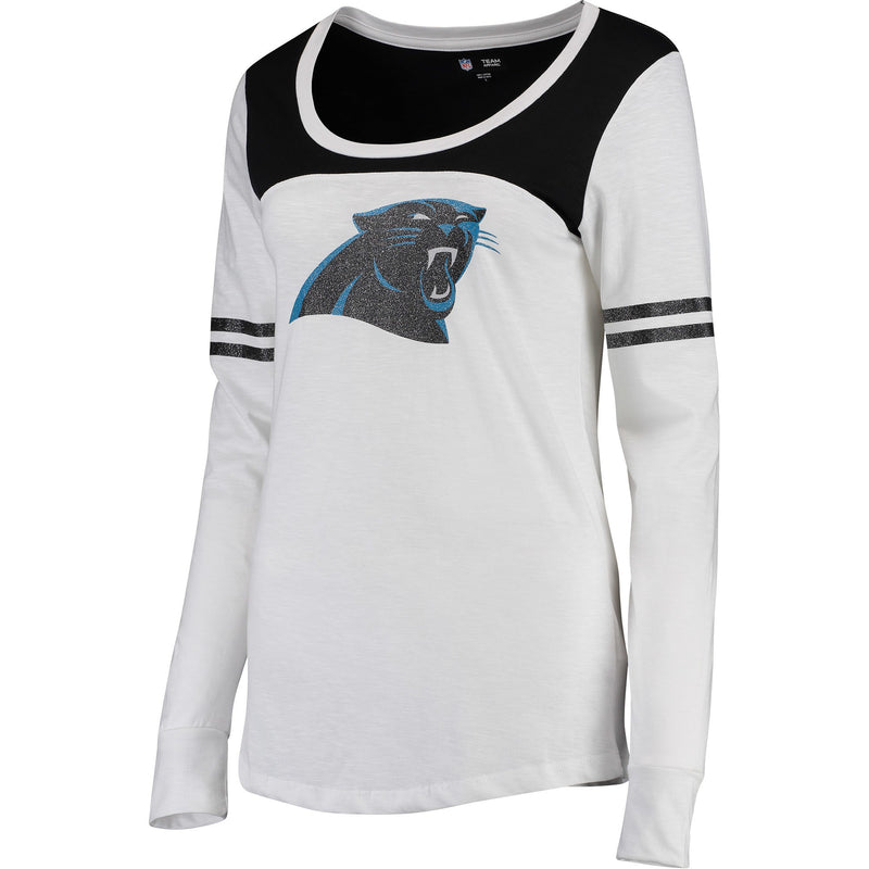 Lids Carolina Panthers New Era Women's Crop Long Sleeve T-Shirt - Blue