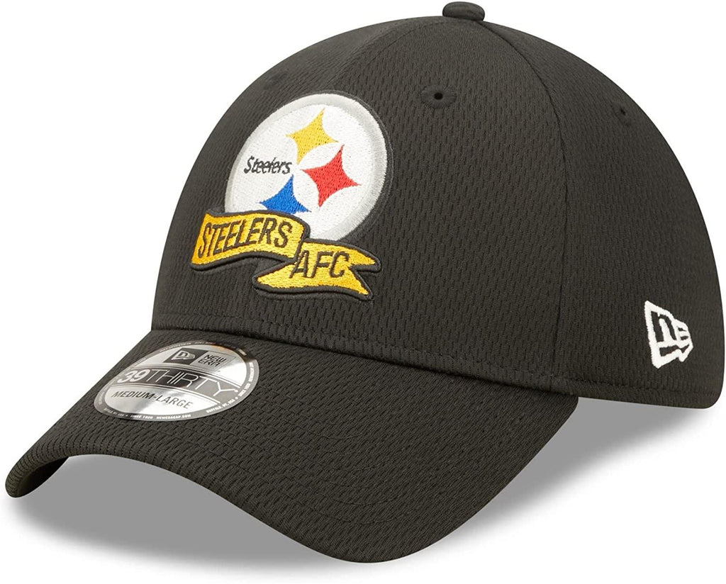 Men's Pittsburgh Steelers New Era Black 2022 Sideline Coaches 39THIRTY Flex Hat S/M