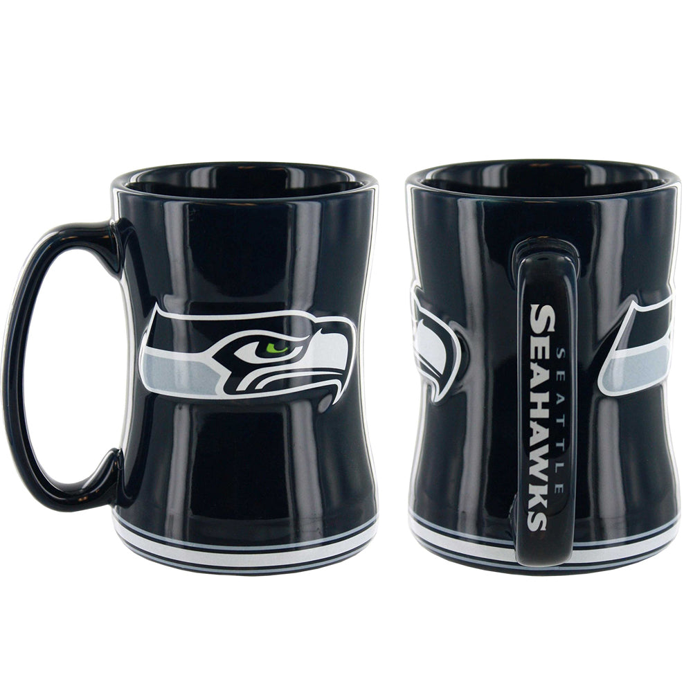 14oz Seattle Seahawks Sculpted Relief Mug.