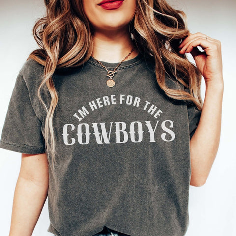 Here for the Cowboys Comfort Colors Tee - Fast Shipping - Limeberry Designs