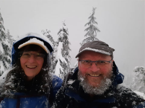 Callum and Shelagh snowshoeing on Mount Seymour