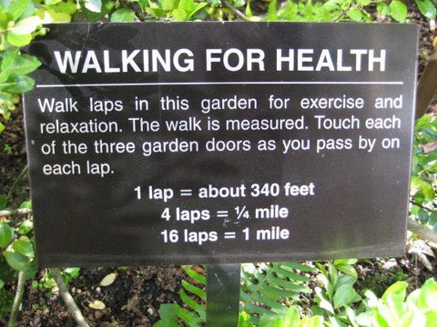 'Walking for Health' garden sign at Legacy Emmanuel Children's Hospital Garden