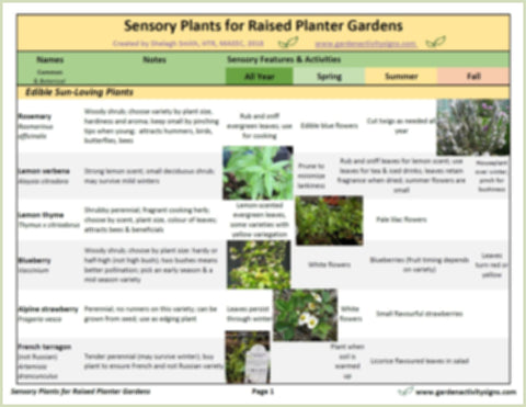 56 sensory plants for raised planter gardens