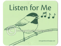 'Listen for Me' attachable garden activity sign