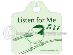 'Listen for Me' garden activity sign