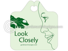 'Look Closely' garden activity sign