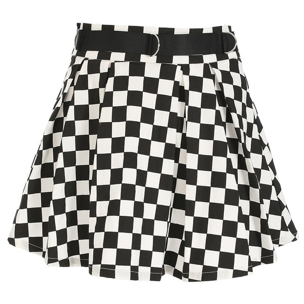 Blaze Checkered Skirt - AlienMood