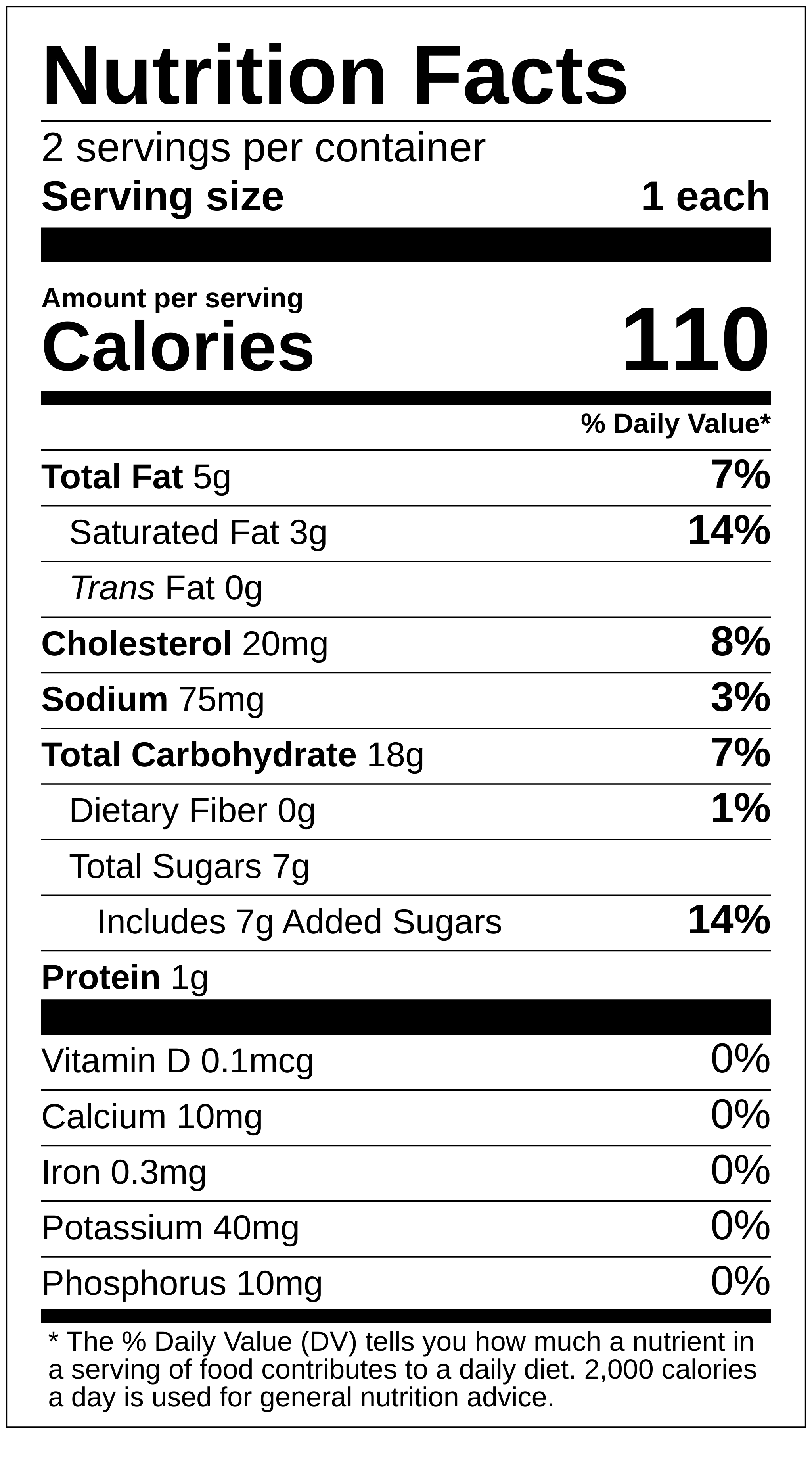 S'mores Cookies nutrition label