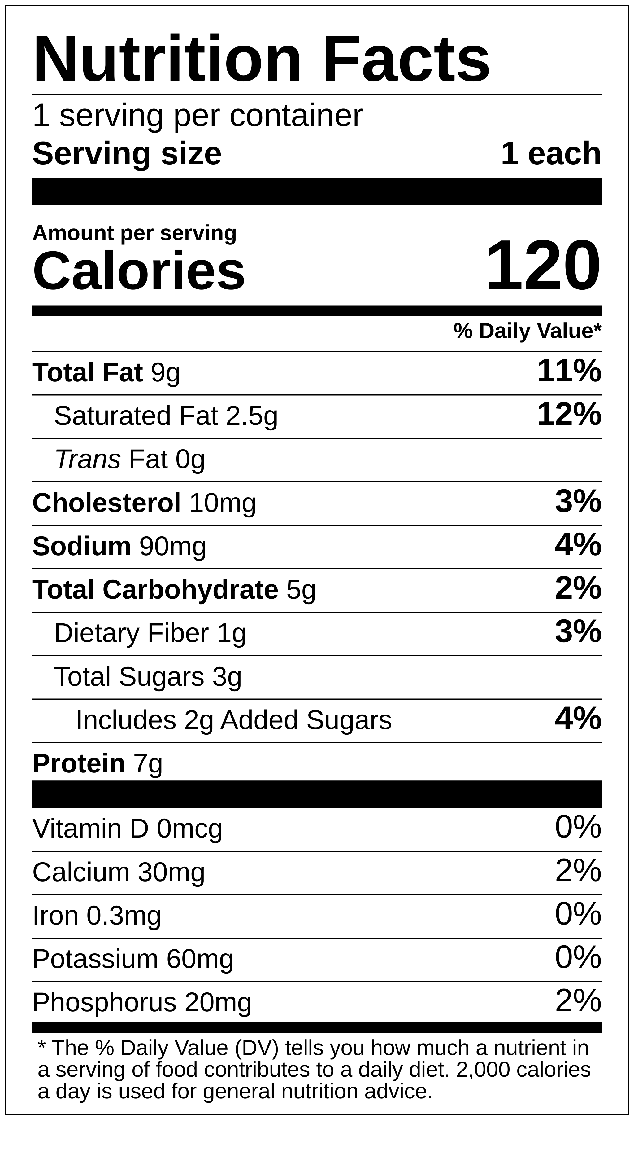 Peanut Butter Cookie Dough Balls nutrition label