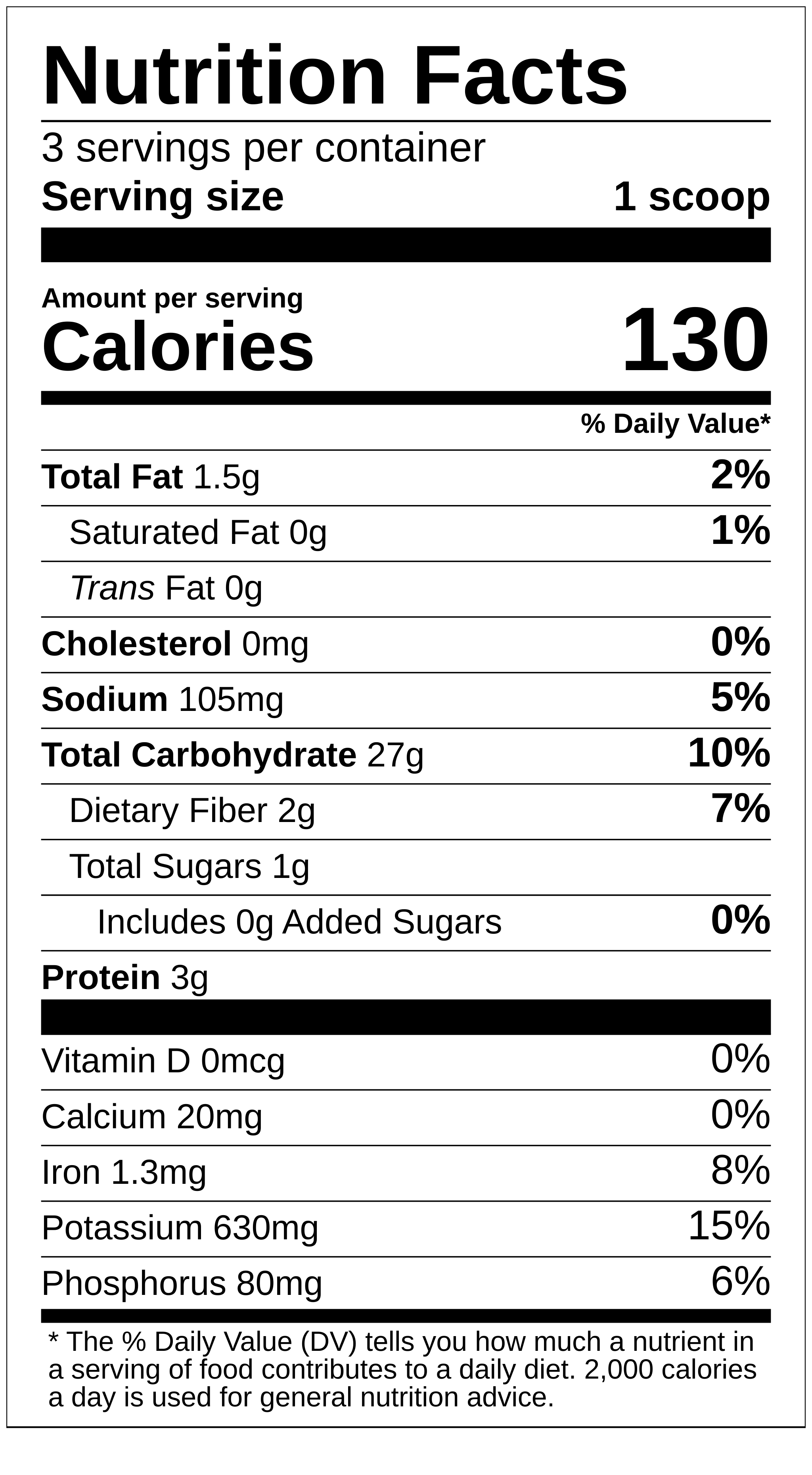 bulk garlic mashed potatoes nutrition label