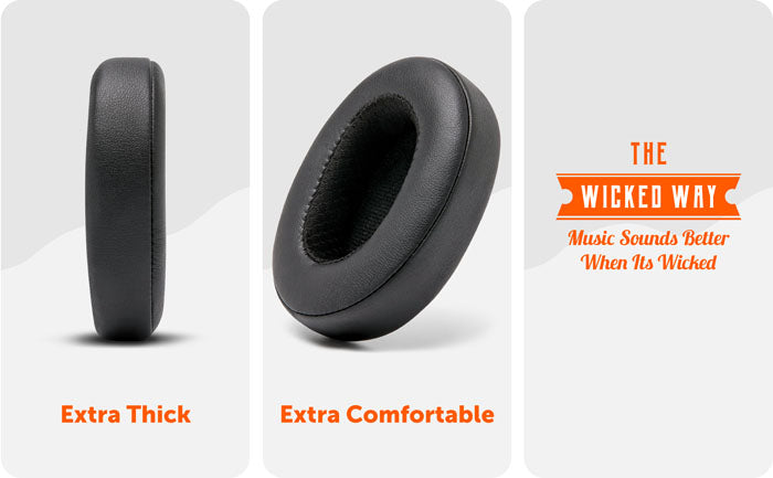 WC Wicked Cushions Extra Thick Earpads for Skullcandy Crusher/Evo/Hesh 3 Headphones & More | Improved Durability & Thickness for Improved Comfort