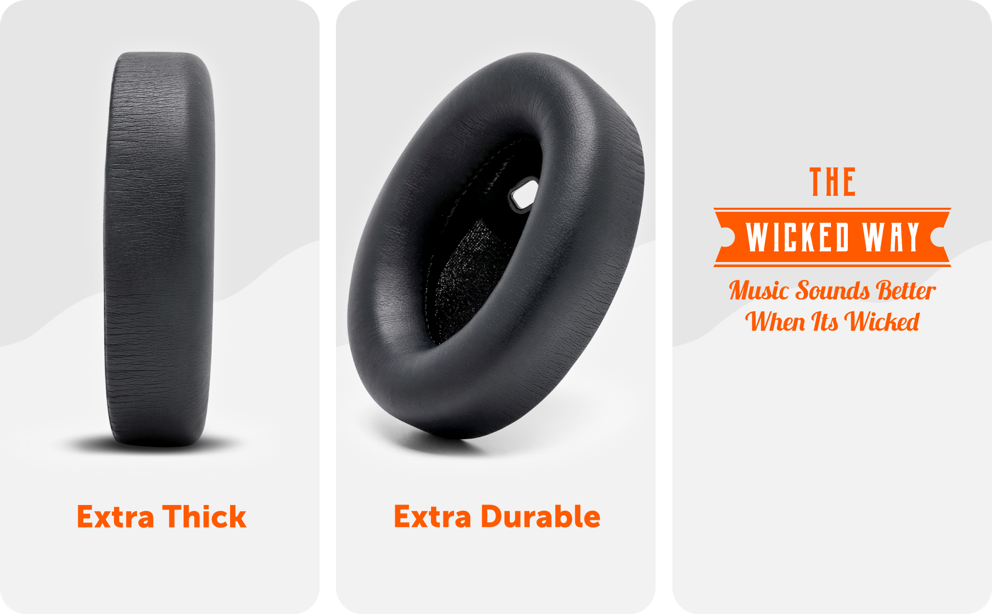 WC Wicked Cushions Extra Thick Earpads for Sony WH1000XM4 Headphones - Soft  PU Leather Cushions, Luxurious Noise Isolating Memory Foam, Added