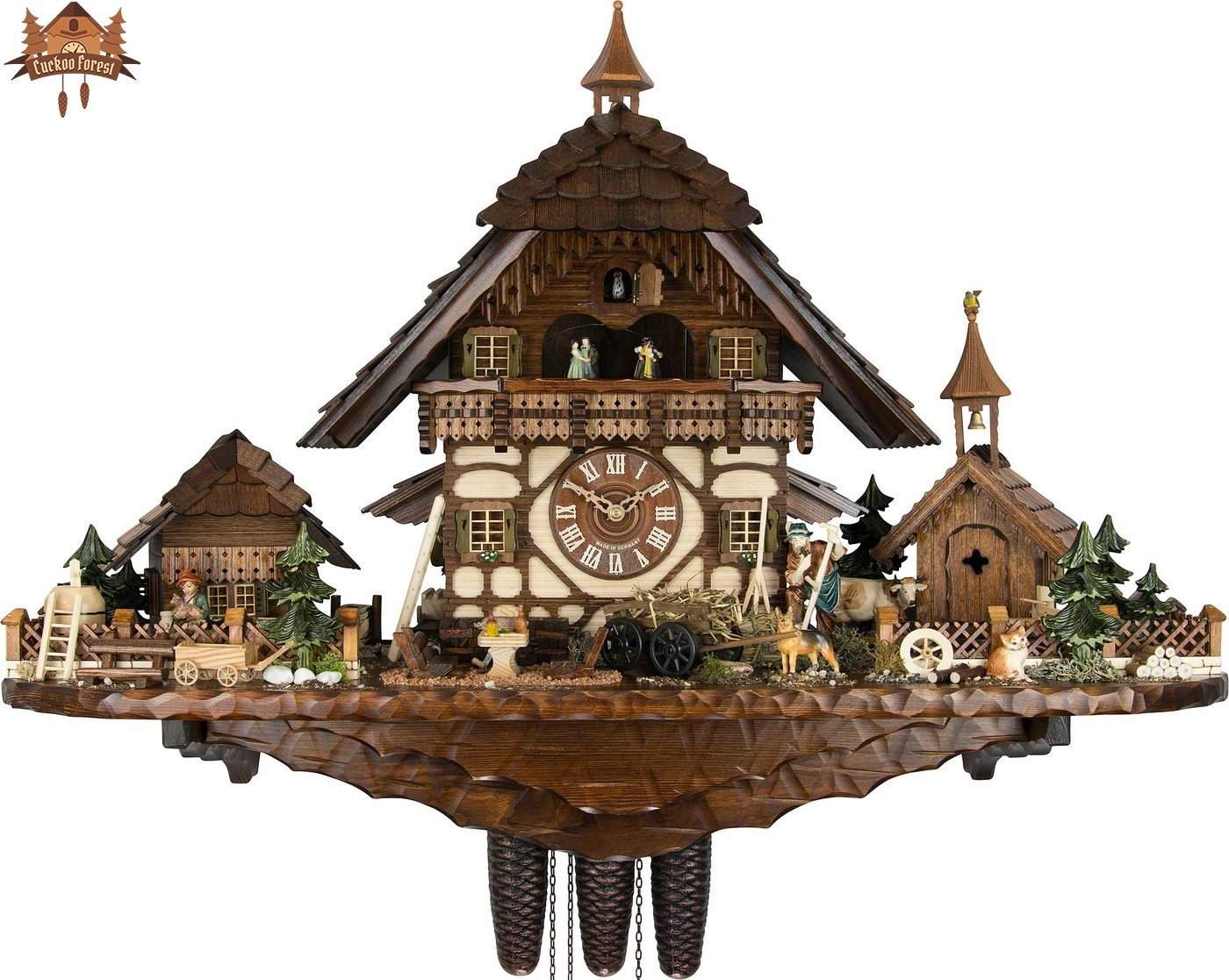 Cuckoo Clock 8 Day Movement Chalet Style 55cm Cuckoo Forest