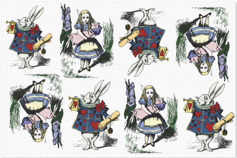 27 Alice in Wonderland Vintage Stamps Paper Cuts