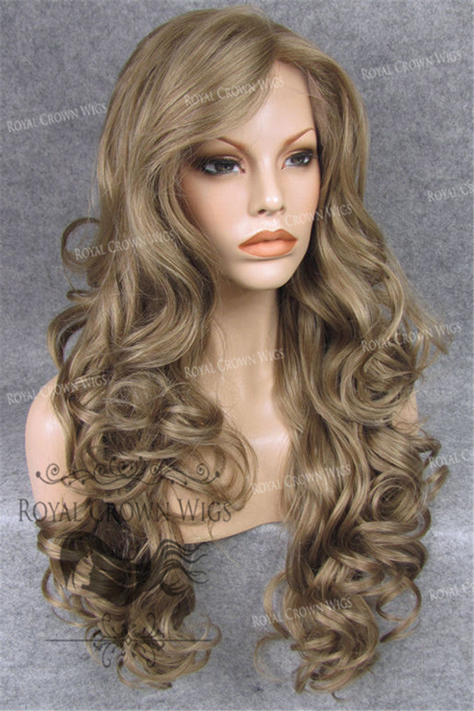 curly dark blonde wig