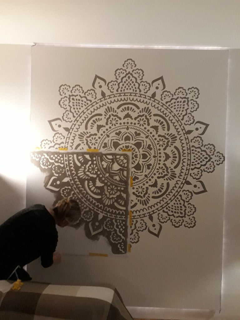 big wall stencil holy mandala 184x184cm 73 mandala