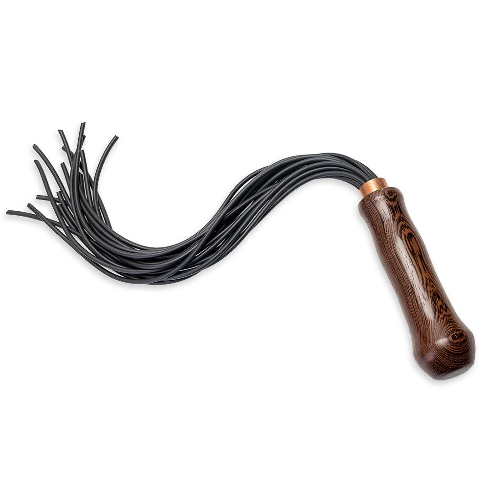 Knotted Hemp Rope Flogger, BDSM Flogger w/ Exotic Hardwood Handle