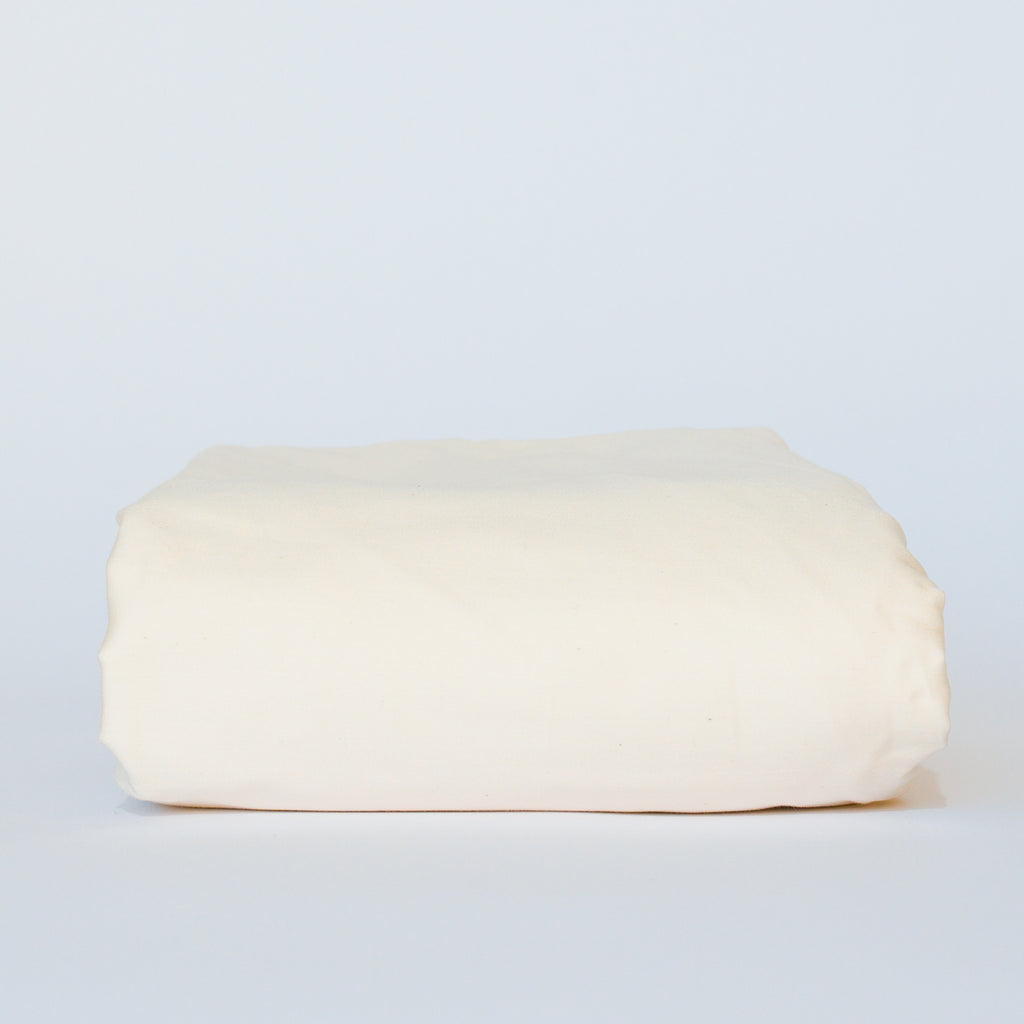 Twin White Cotton Fitted Bed Sheet | Organic Cotton with Silicone Gripping Edges | Public Goods