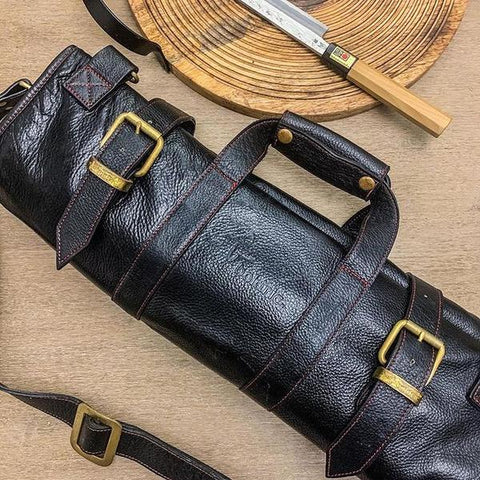 leather knife bag